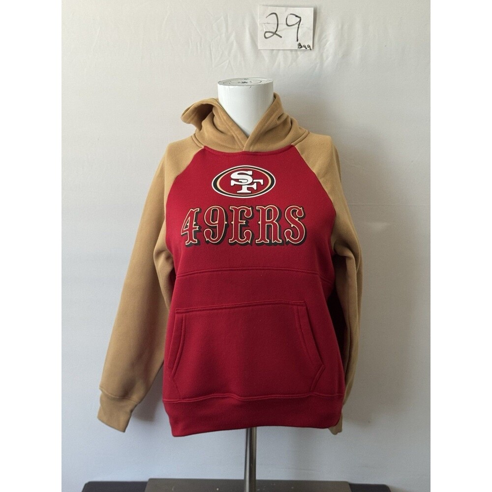 San Francisco 49ers Hoodie Youth 10-12 NFL Team Apparel Red Gold Colorblock